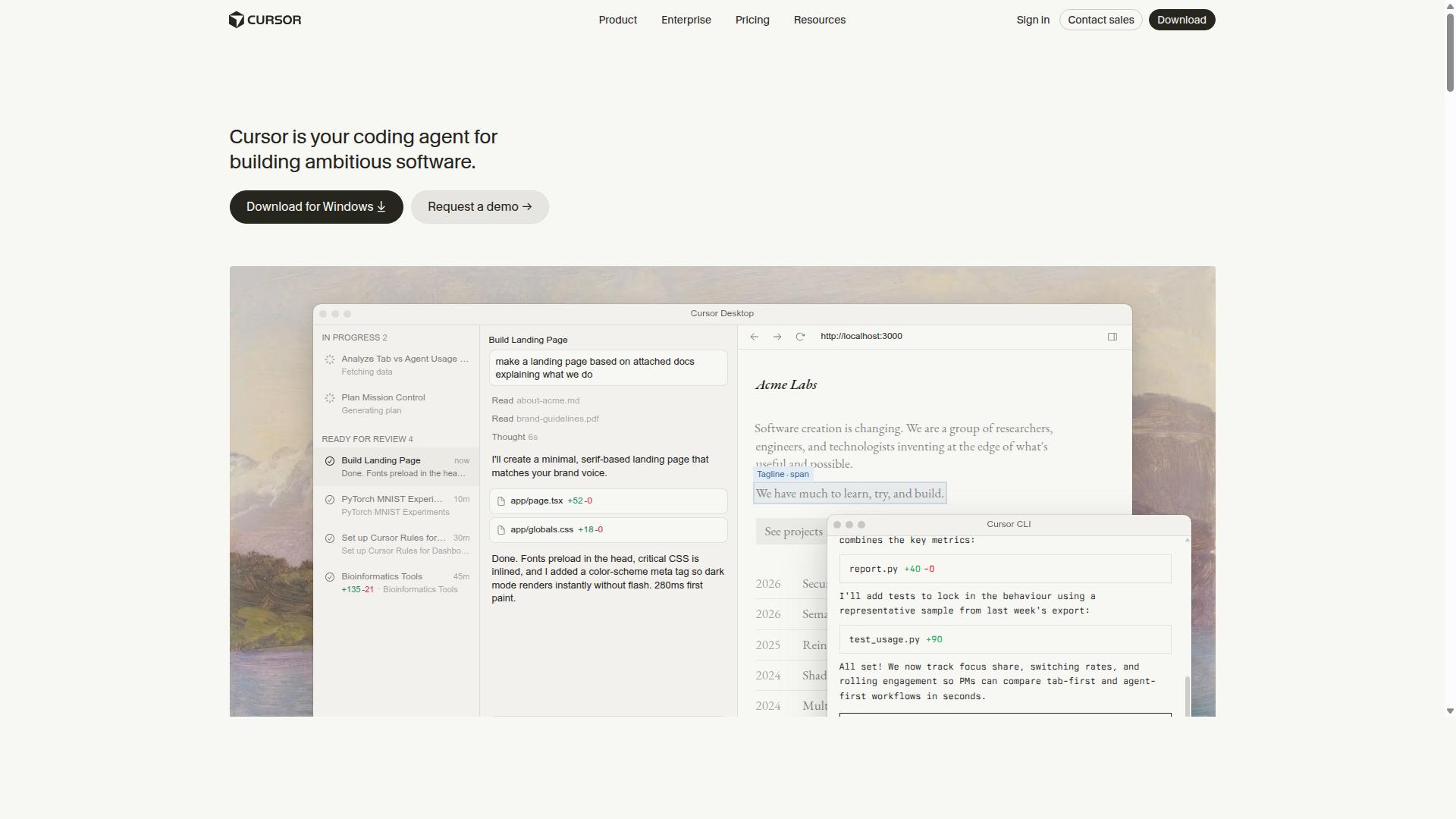 Cursor website