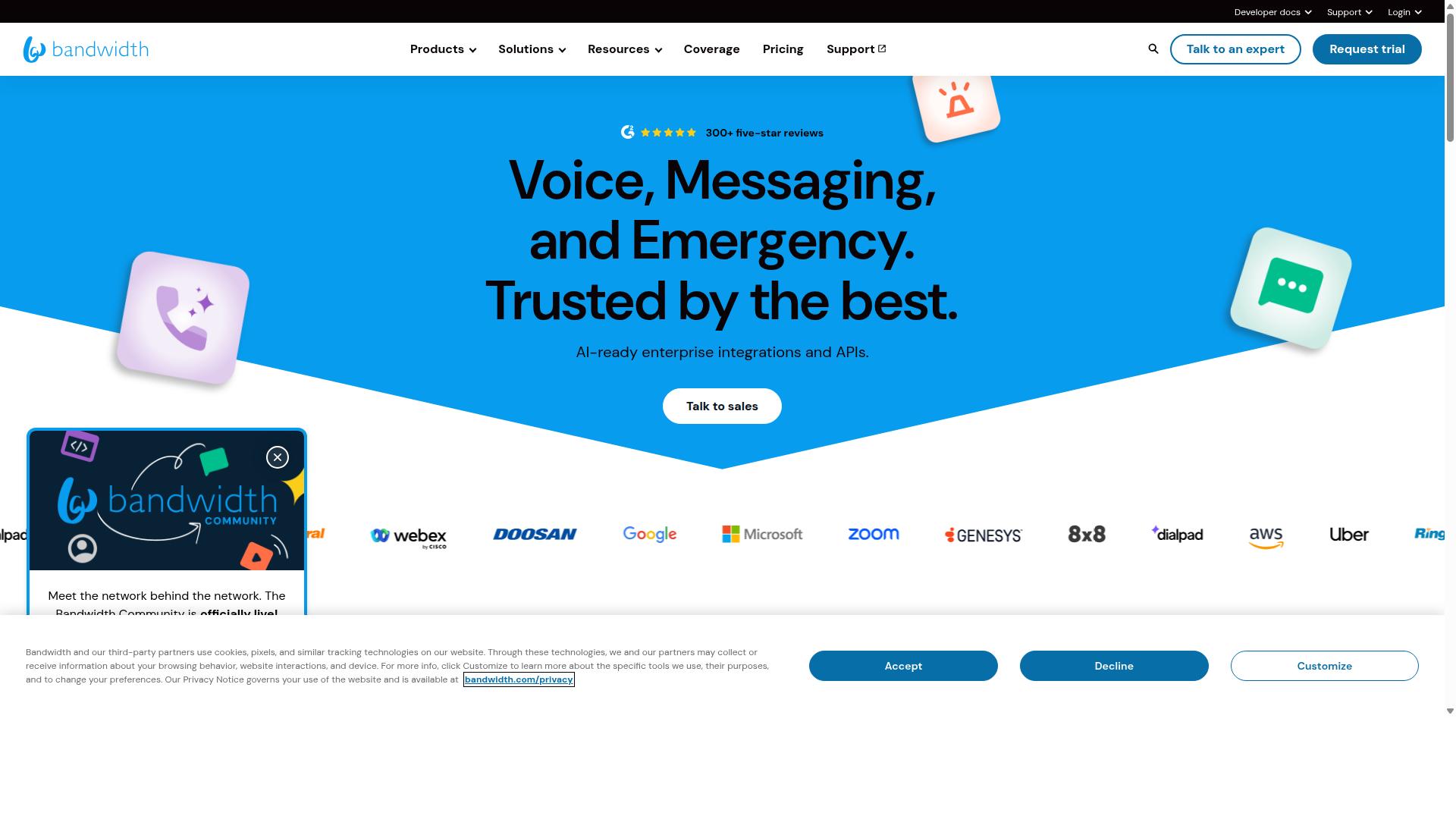 Bandwidth website