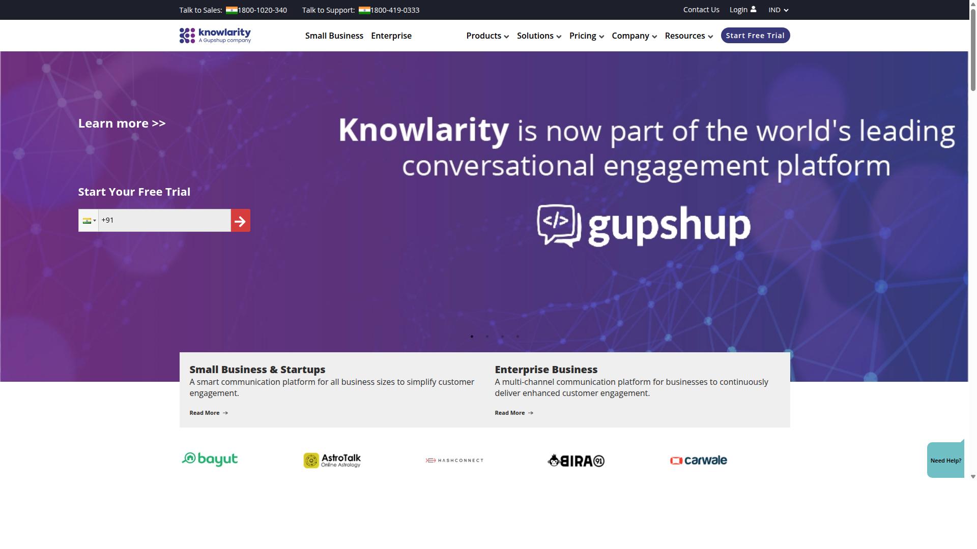 Knowlarity website