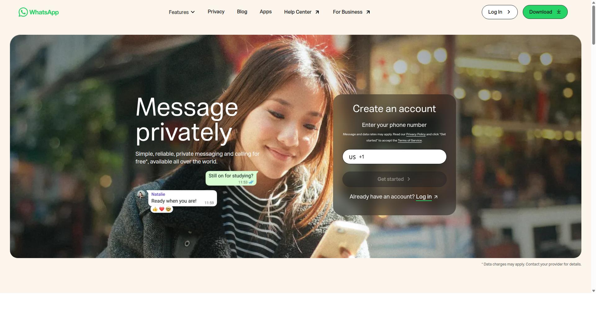 WhatsApp website