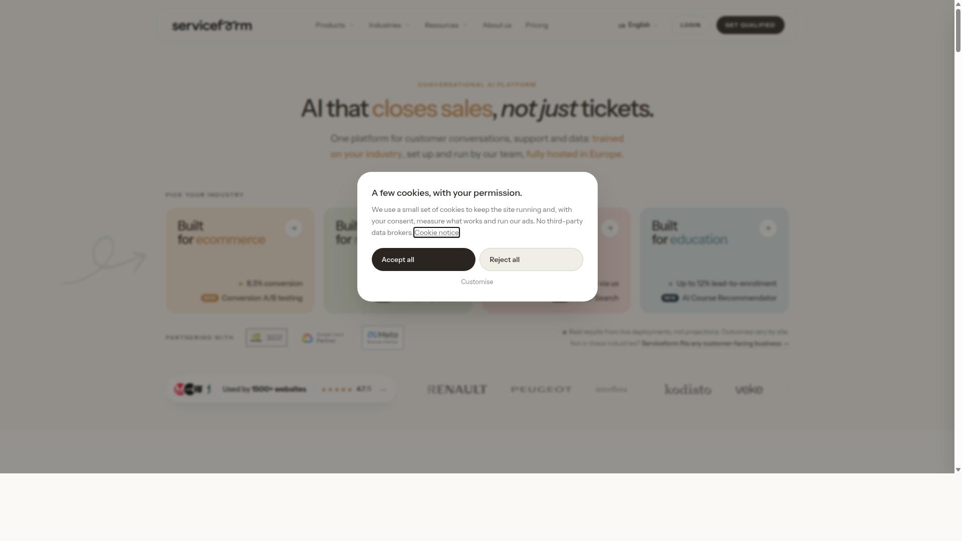 Serviceform website