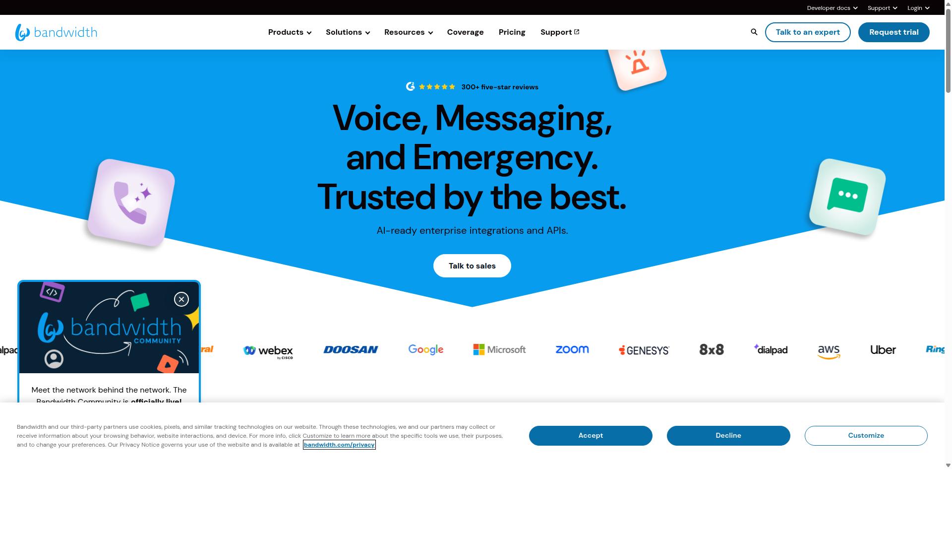 Bandwidth website