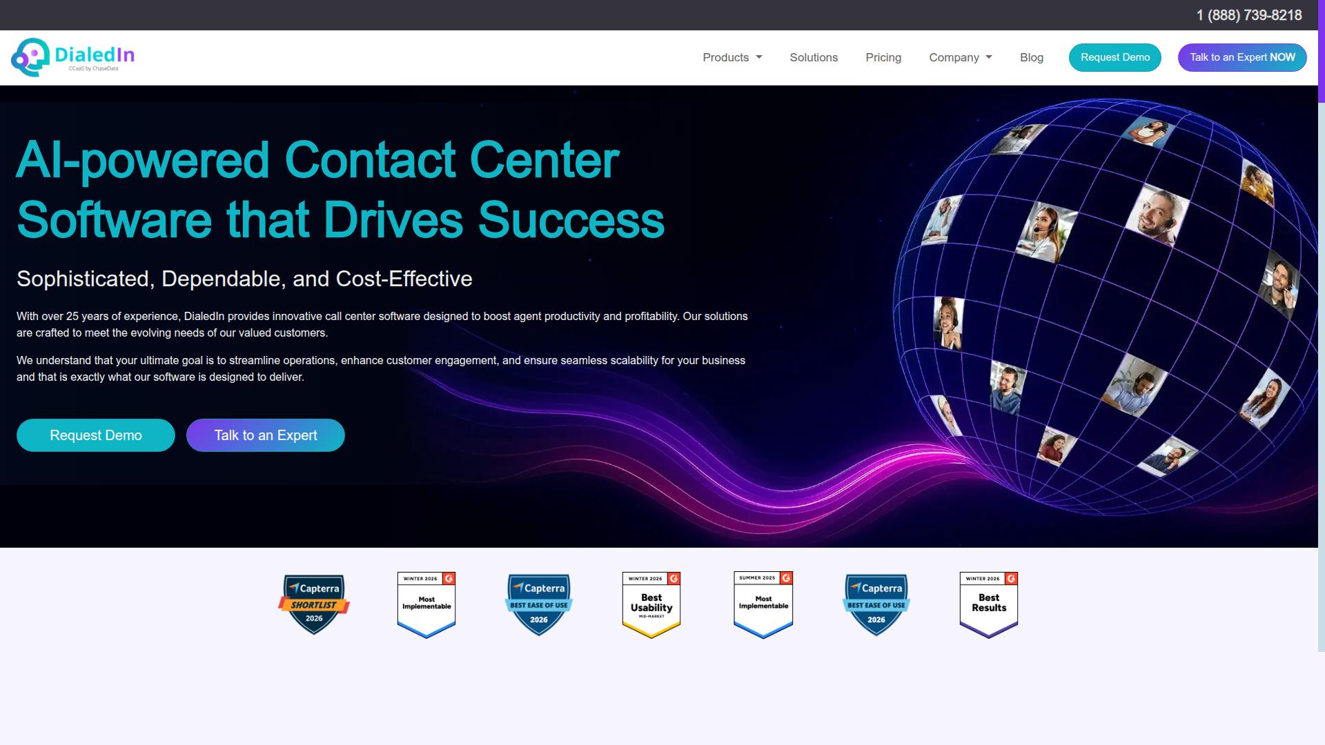 DialedIn CCaaS website