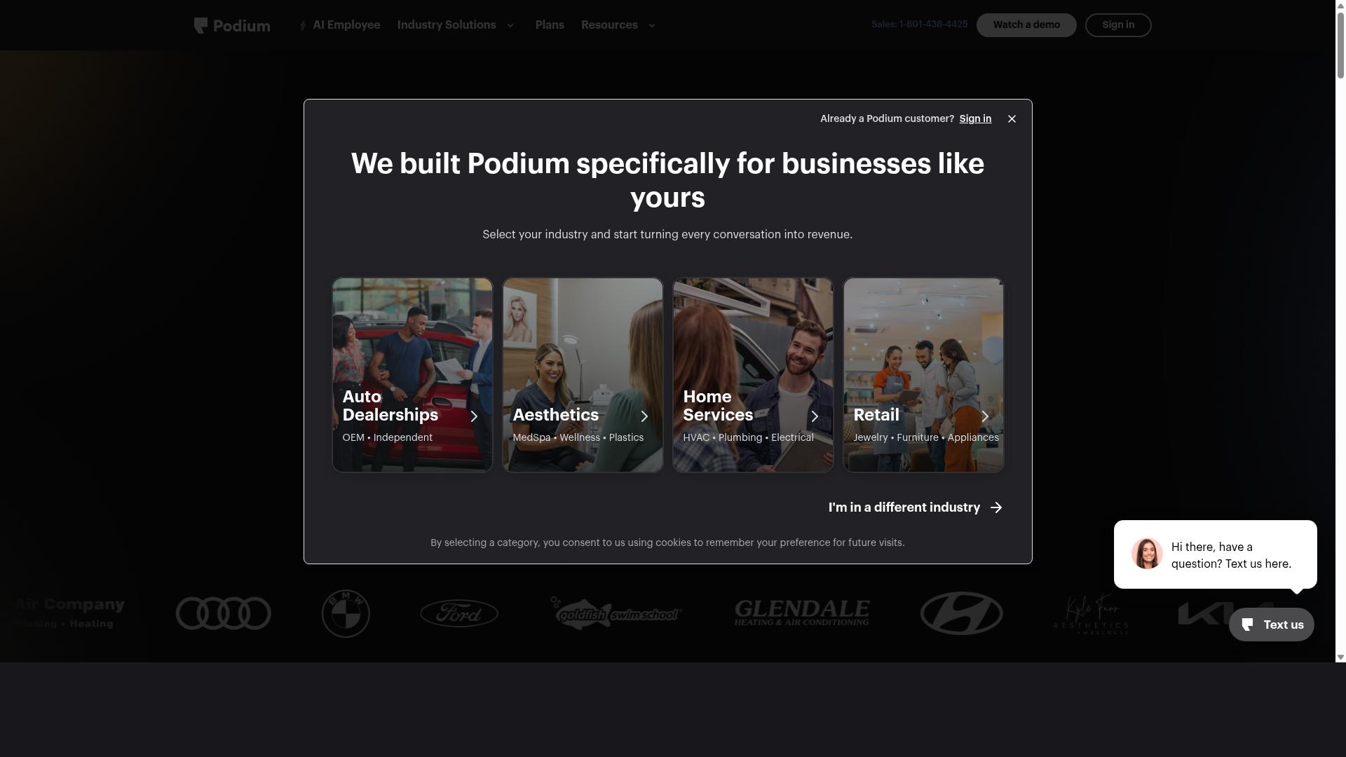 Podium website