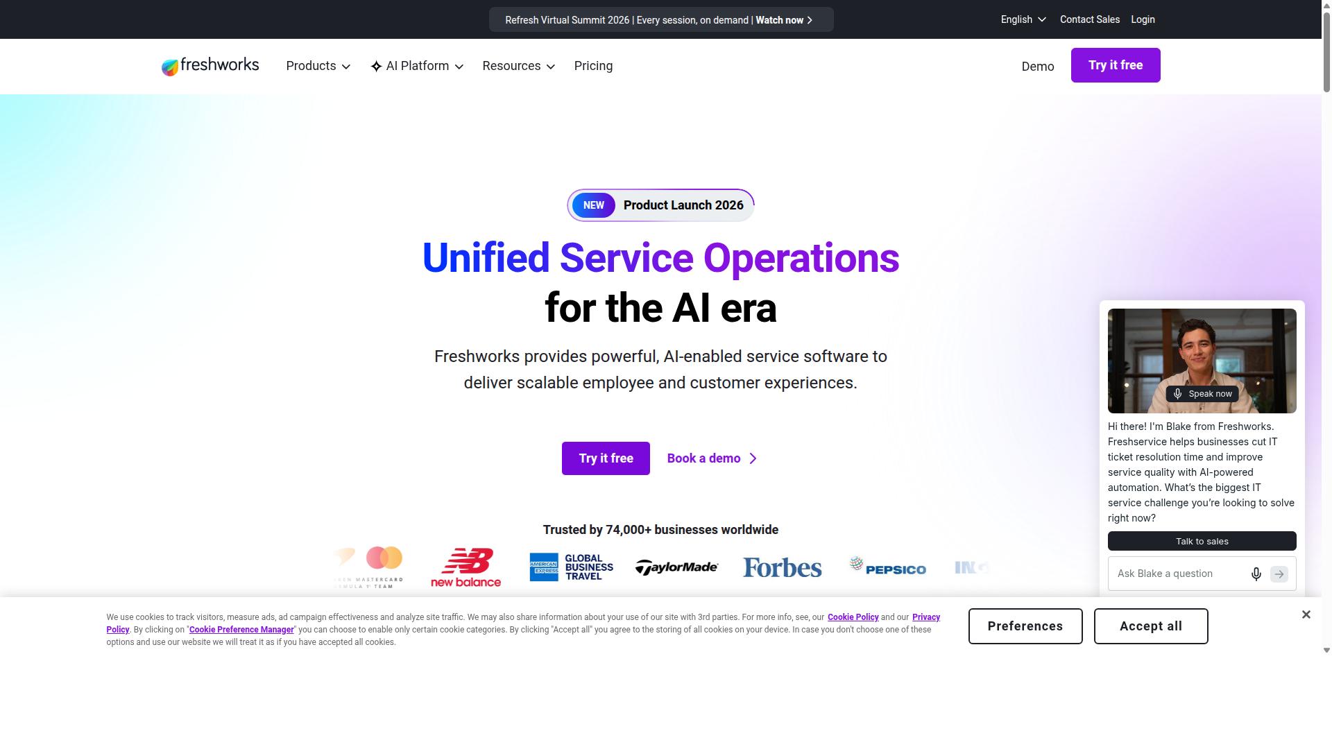 Freshchat website