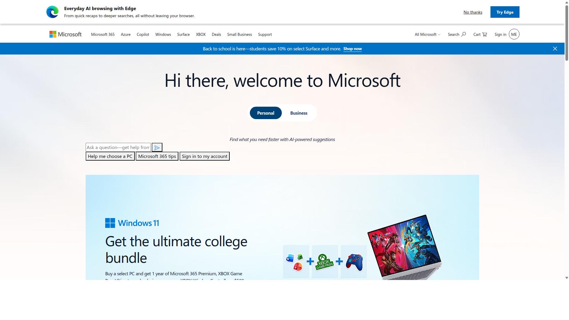 Microsoft Power Automate website