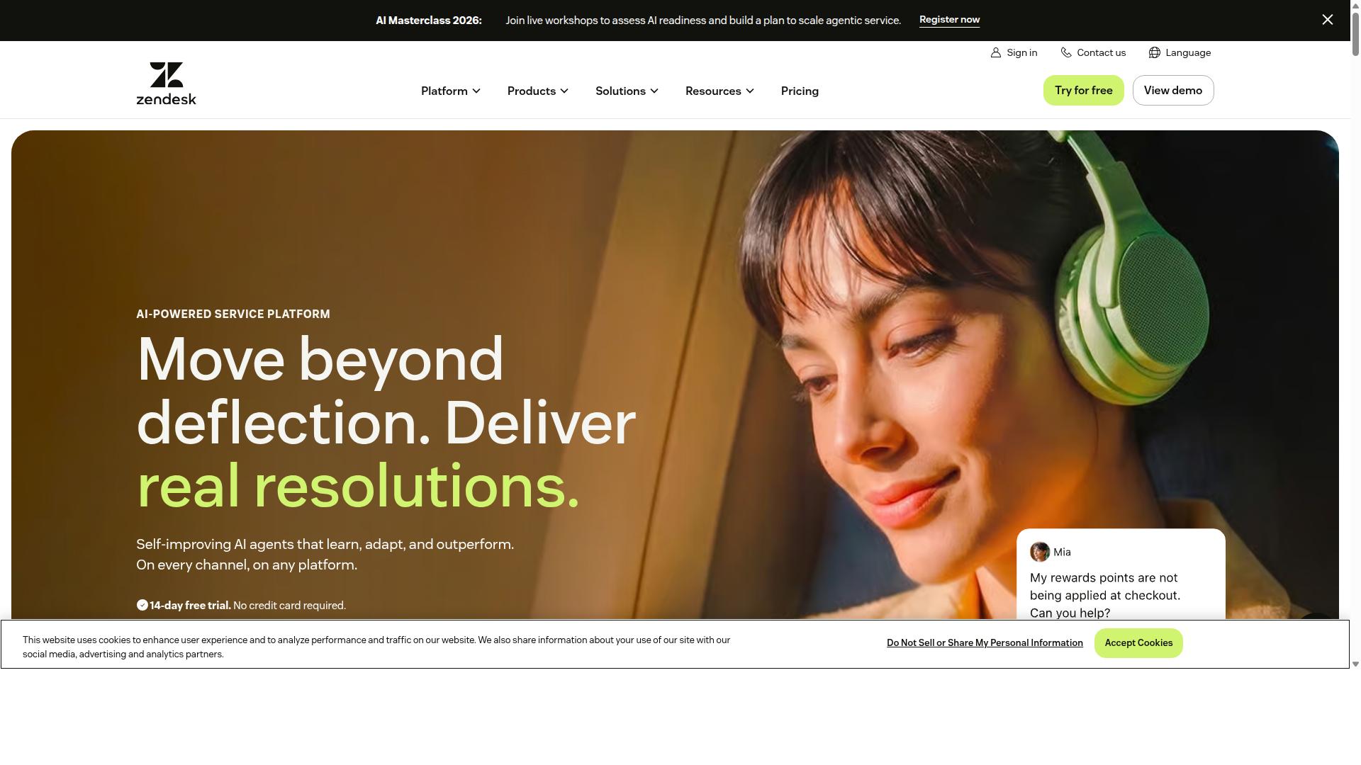 Zendesk website
