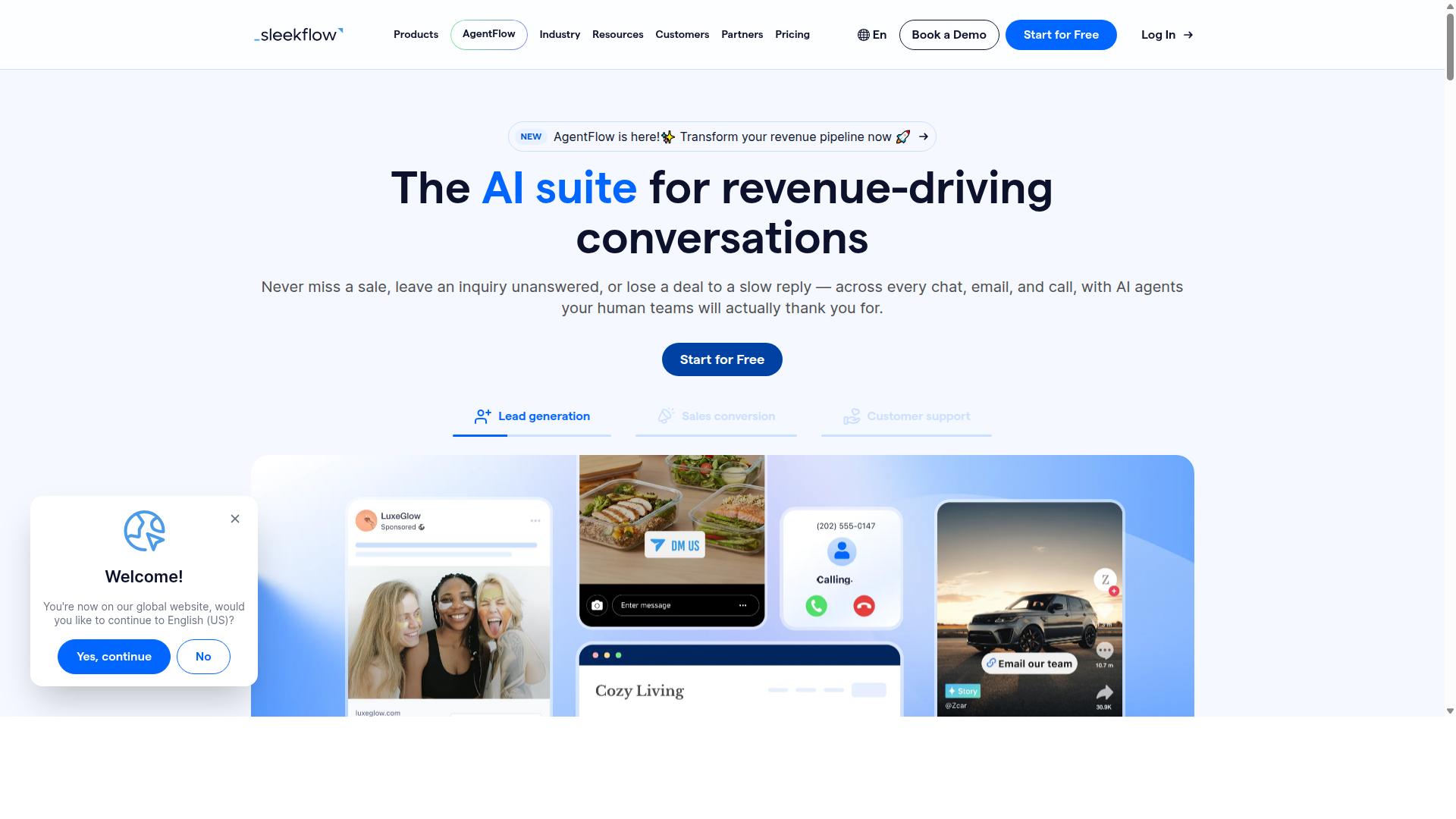 SleekFlow website