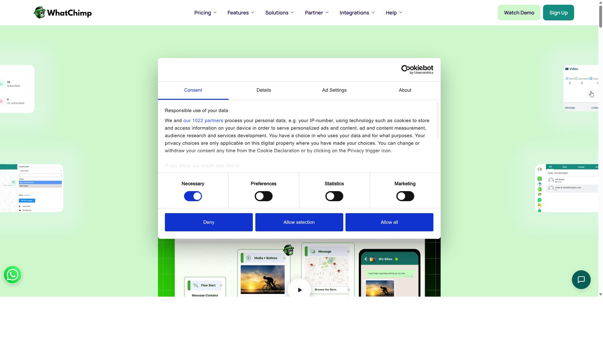 WhatChimp website