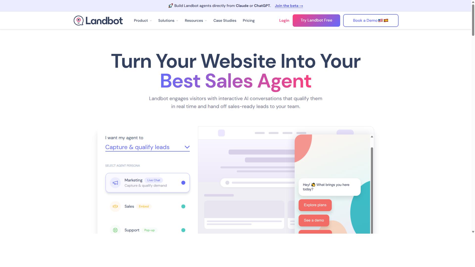 Landbot website