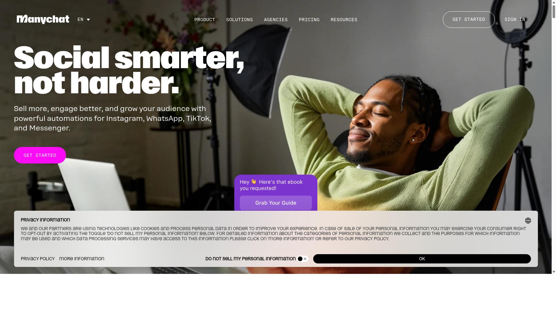 ManyChat website