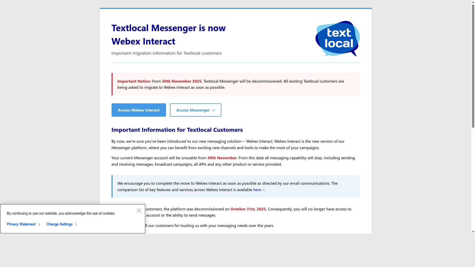 Textlocal website